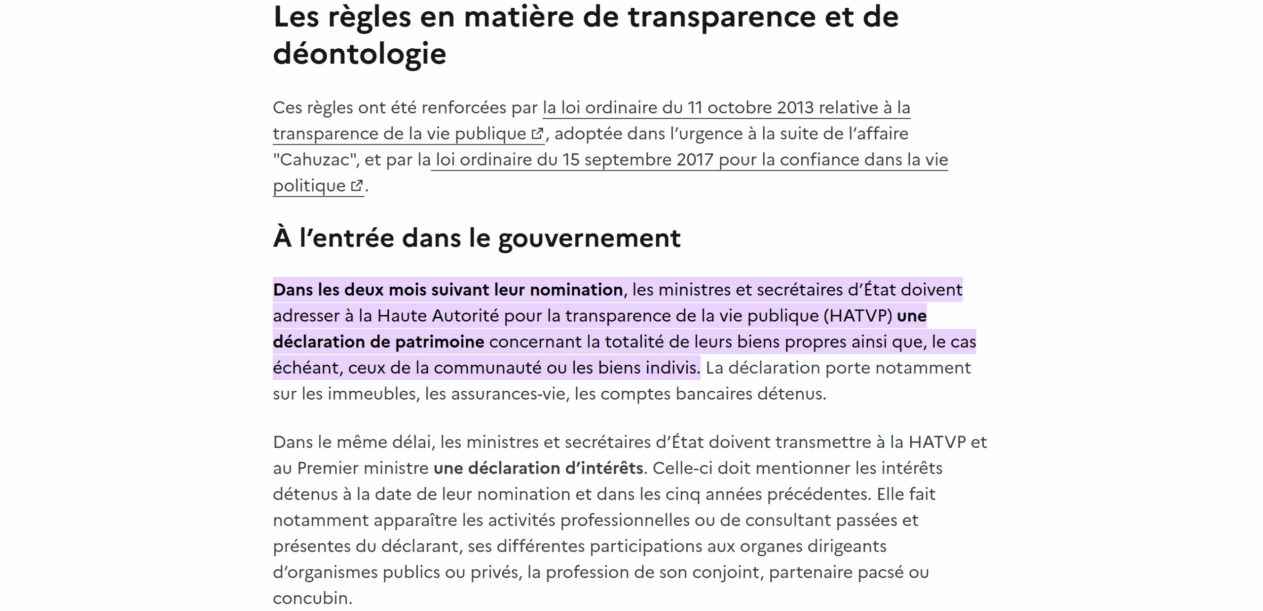 Que cachent-ils ? Les déclarations de patrimoine des ministres se font attendre…