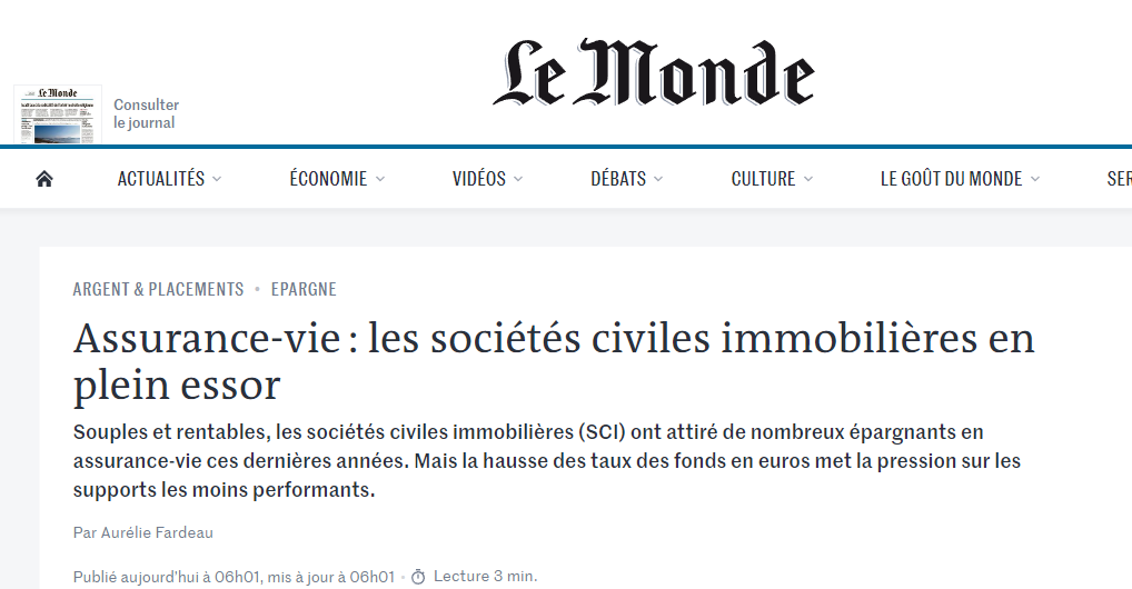 SCI et assurance-vie : les délicieuses fake news du Monde…